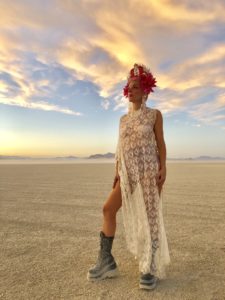 Mia’s SHIMMER US tan was glowing at Burning Man